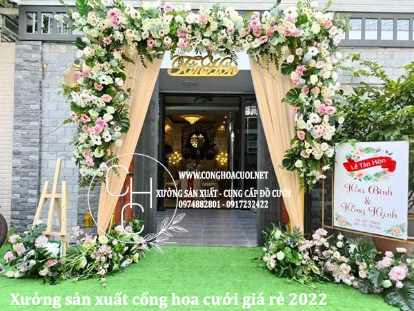 XƯỞNG SẢN XUẤT CỔNG HOA CƯỚI GIÁ RẺ SÀI GÒN