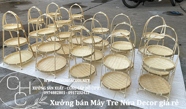 XƯỞNG BÁN KHAY BÁNH MÂY TRE NỨA TRANG TRÍ GIA TIÊN TPHCM