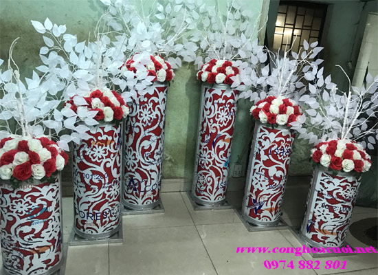 Đôn hoa trang trí sân khấu, trụ hoa trang trí lối đi - Cổng hoa cưới
